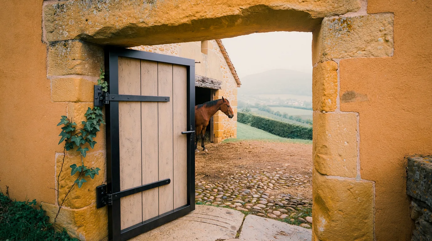 Entrée, Écurie Tom Fradin, centre équestre à Ambierle